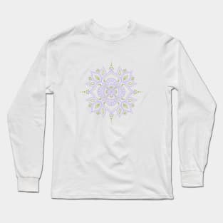 Purple and Green mandala pattern Long Sleeve T-Shirt